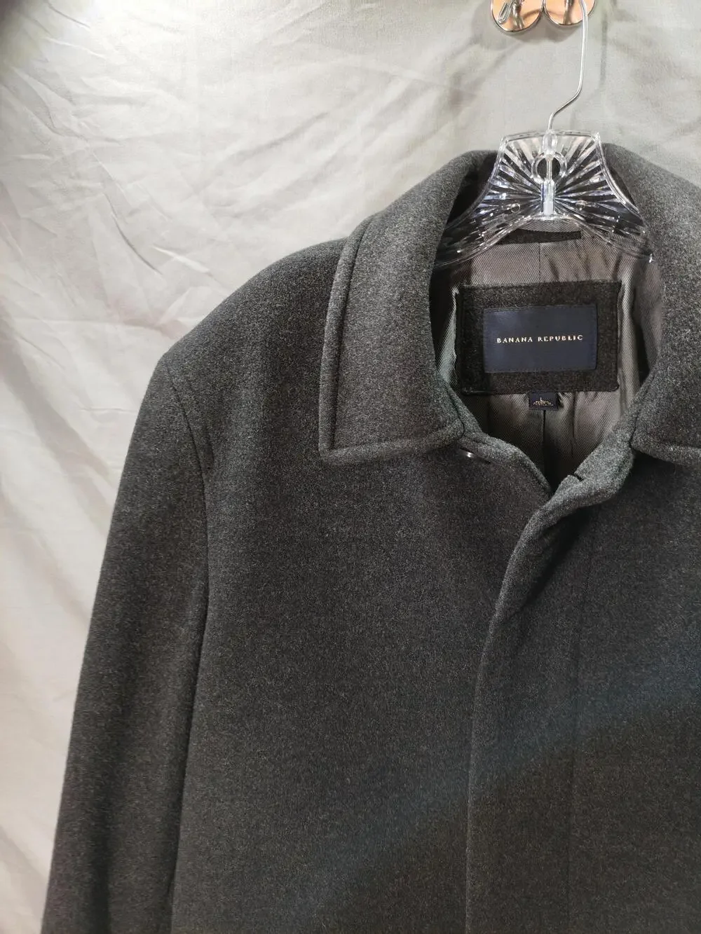 Banana Republic Coat Mens Large Wool Blend Overcoat Classic Dress Formal